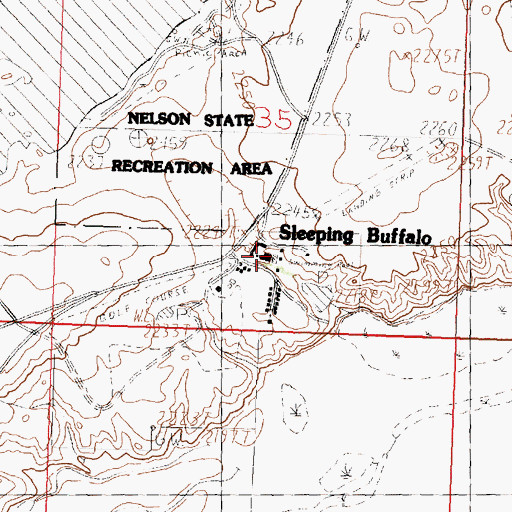 Topographic Map of Sleeping Buffalo, MT