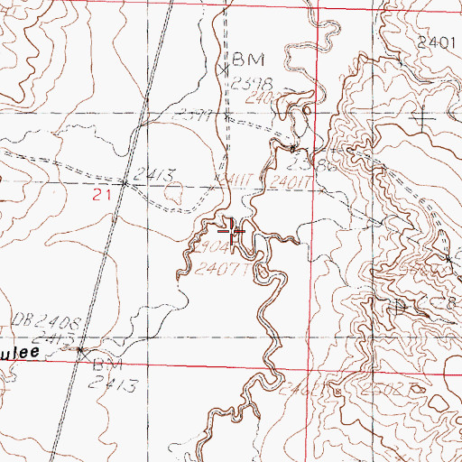 Topographic Map of Black Coulee, MT