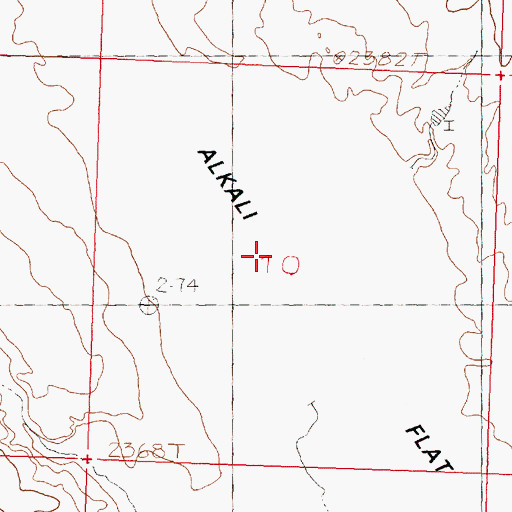 Topographic Map of Alkali Flat, MT