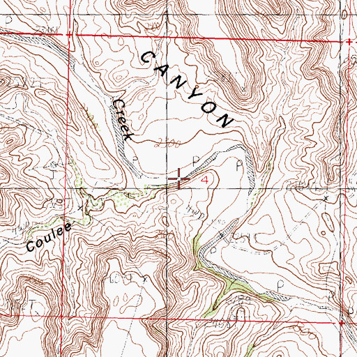 Topographic Map of Pasture Coulee, MT