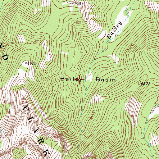 Topographic Map of Bailey Basin, MT