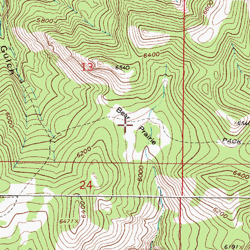 Topographic Map of Bear Prairie, MT