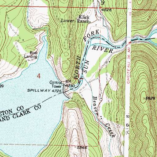 Topographic Map of Beaver Creek, MT