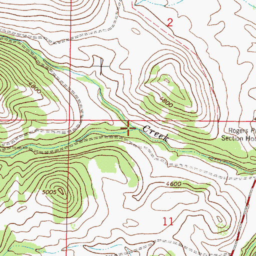 Topographic Map of Bedrock Creek, MT