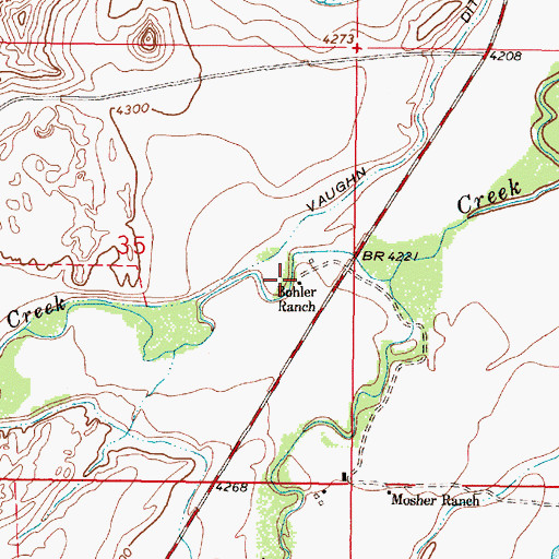 Topographic Map of Bohler Ranch, MT