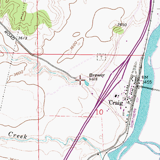 Topographic Map of Brewer Hill, MT