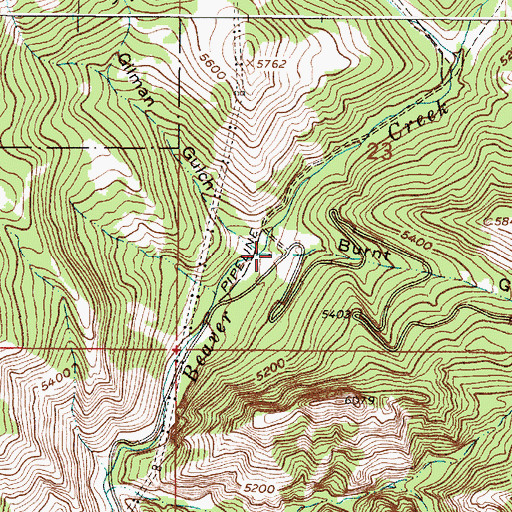 Topographic Map of Burnt Gulch, MT