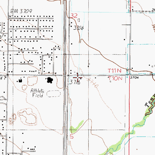 Topographic Map of College Place School (historical), MT