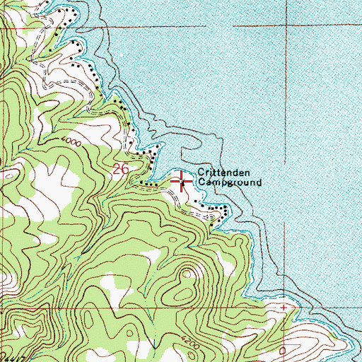 Topographic Map of Crittenden Campground, MT