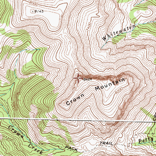 Topographic Map of Crown Mountain, MT