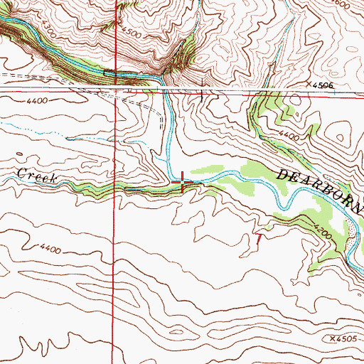 Topographic Map of Cuniff Creek, MT