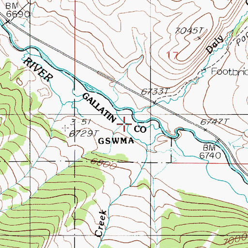 Topographic Map of Dailey Creek, MT