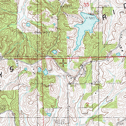 Topographic Map of Brigance Lake, AR