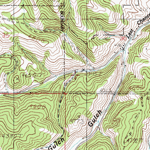 Topographic Map of Grizzly Gulch, MT