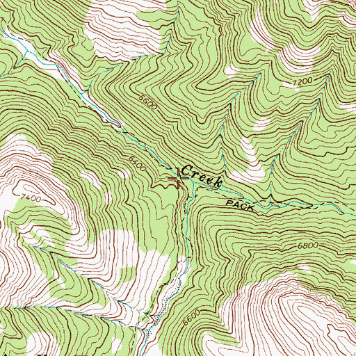 Topographic Map of Halfmoon Creek, MT