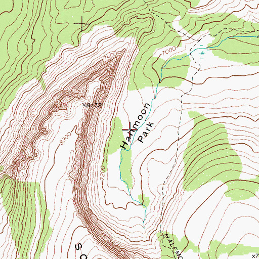 Topographic Map of Halfmoon Park, MT