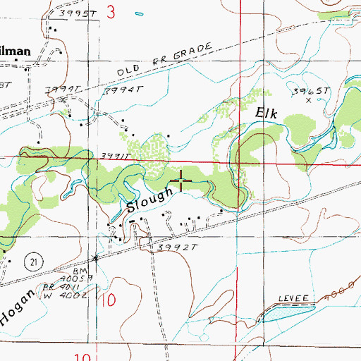 Topographic Map of Hogan Slough, MT