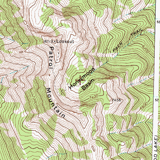 Topographic Map of Honeymoon Basin, MT
