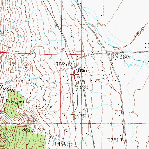 Topographic Map of Iron, MT