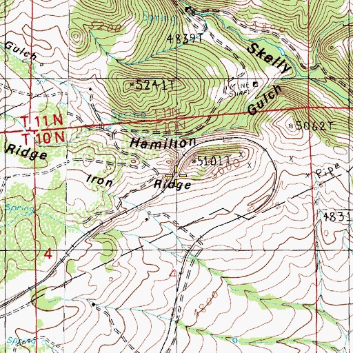 Topographic Map of Iron Ridge, MT