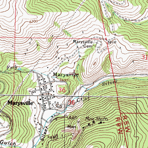 Topographic Map of Jennies Fork, MT
