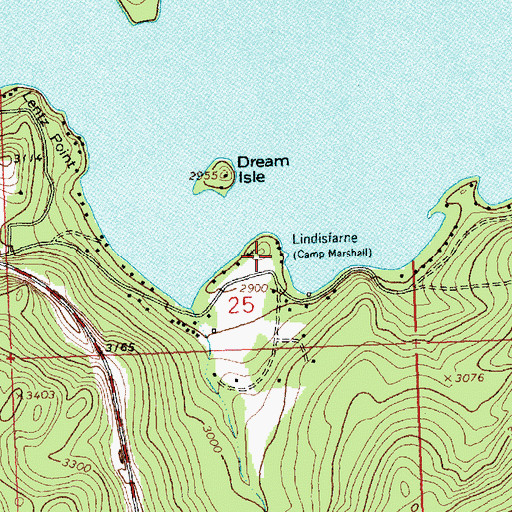 Topographic Map of Lindisfarne, MT