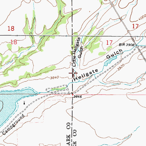 Topographic Map of Little Hellgate Gulch, MT