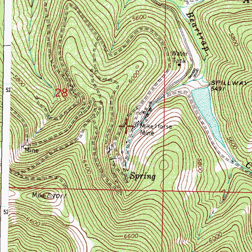 Topographic Map of Mike Horse Mine, MT