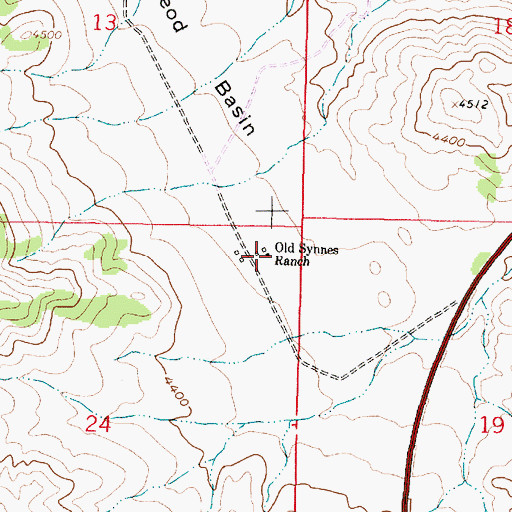 Topographic Map of Old Synnes Ranch, MT