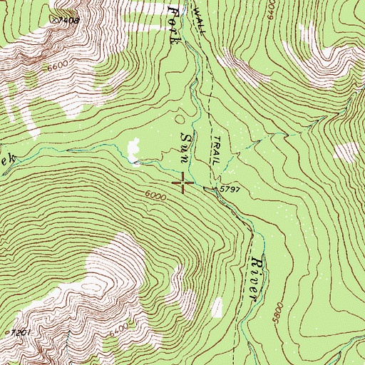 Topographic Map of Pine Creek, MT