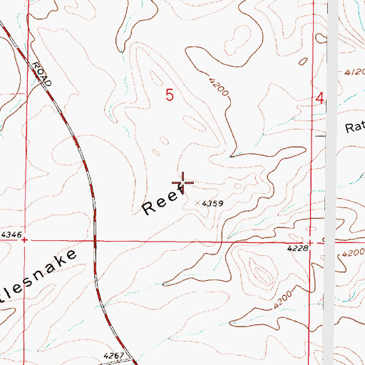 Topographic Map of Rattlesnake Reef, MT