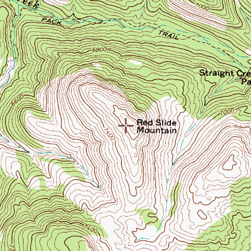 Topographic Map of Red Slide Mountain, MT