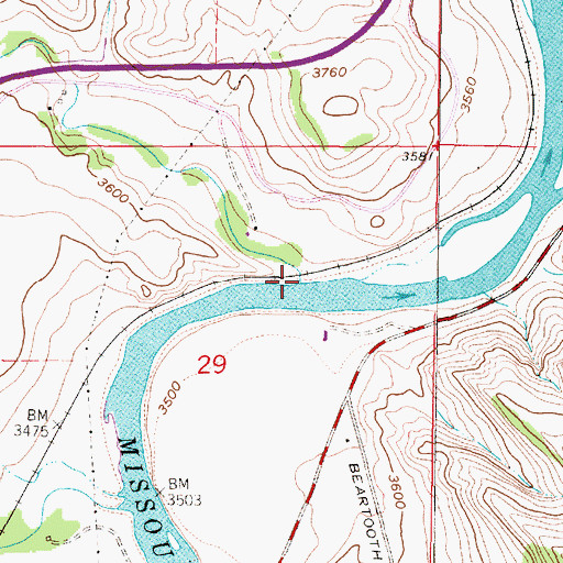 Topographic Map of Rock Creek, MT