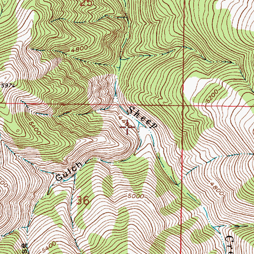 Topographic Map of Rose Gulch, MT