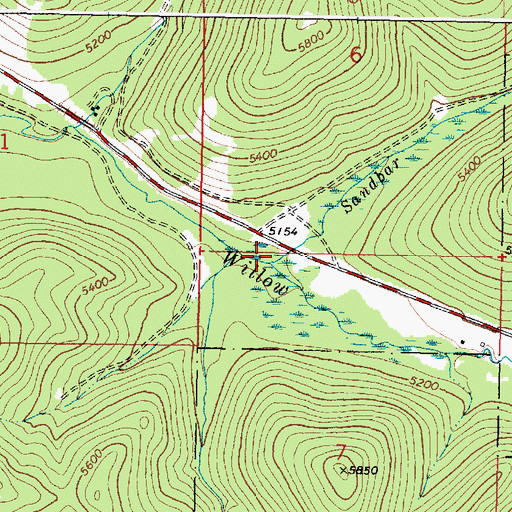 Topographic Map of Sandbar Creek, MT