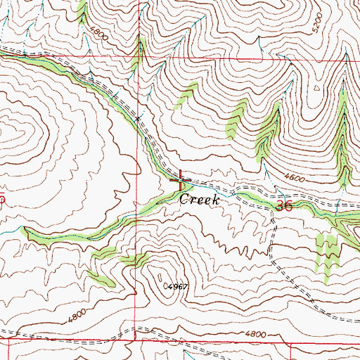 Topographic Map of Sears Creek, MT