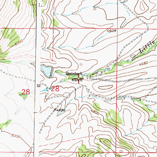 Topographic Map of Steinbach Ranch, MT