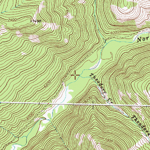 Topographic Map of Theodore Creek, MT