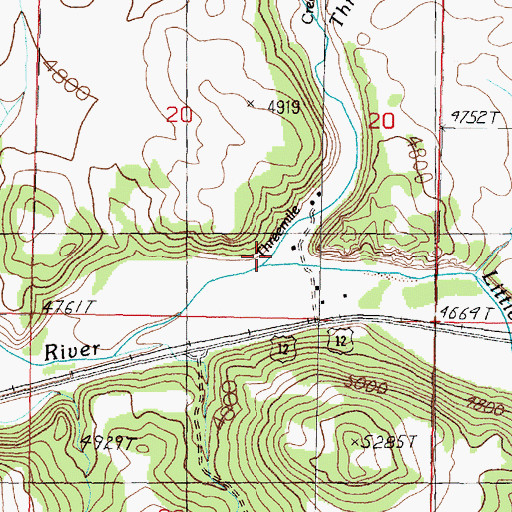 Topographic Map of Threemile Creek, MT