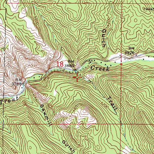 Topographic Map of Trail Gulch, MT