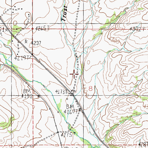 Topographic Map of Trust-to-Luck Gulch, MT