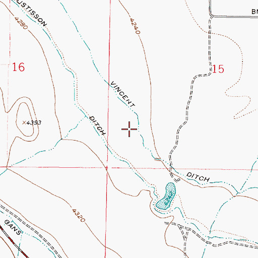 Topographic Map of Vincent Ditch, MT