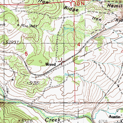 Topographic Map of Weed, MT