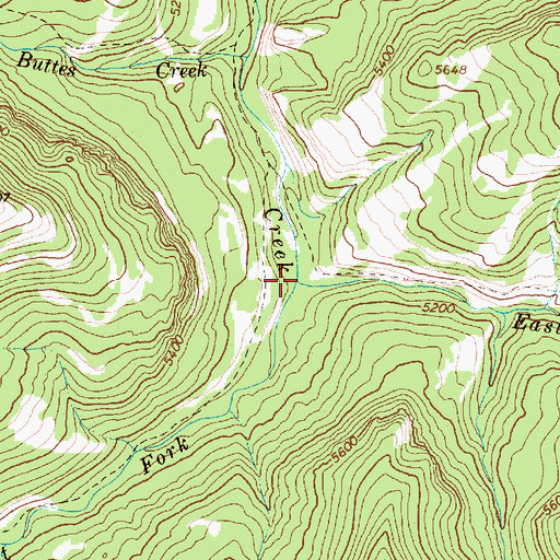 Topographic Map of West Fork Falls Creek, MT