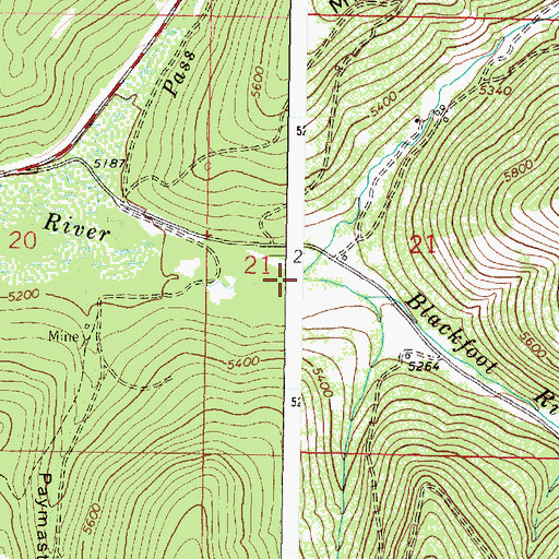 Topographic Map of Shaue Gulch Creek, MT