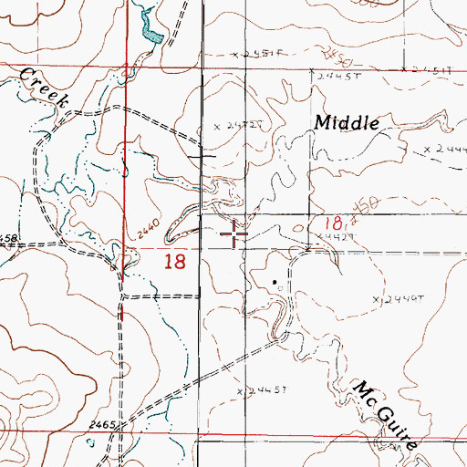 Topographic Map of Middle Fork McGuire Creek, MT