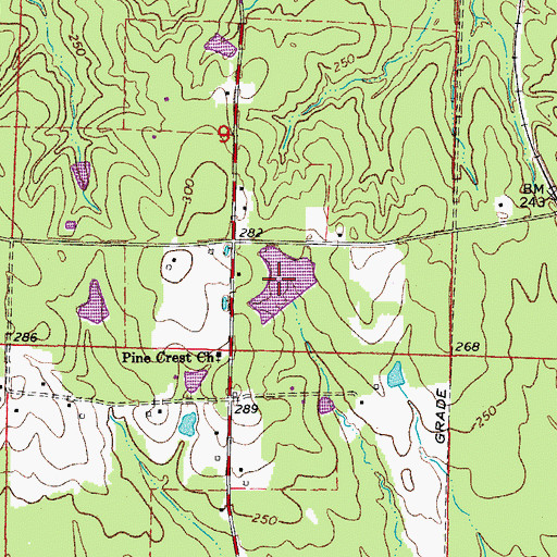 Topographic Map of Kervin Lake Number One, AR