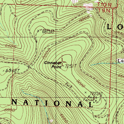 Topographic Map of Cinnabar Point, MT