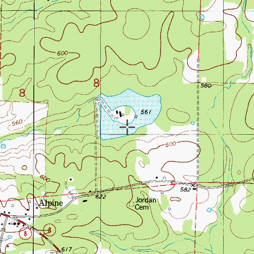Topographic Map of Lake Barksdale, AR