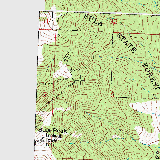 Topographic Map of Low Saddle, MT